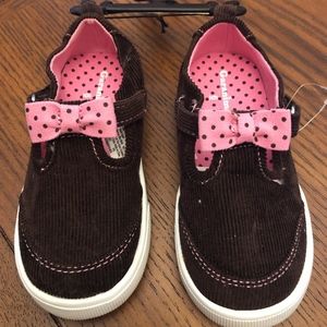 Brown Corduroy with Pink bows